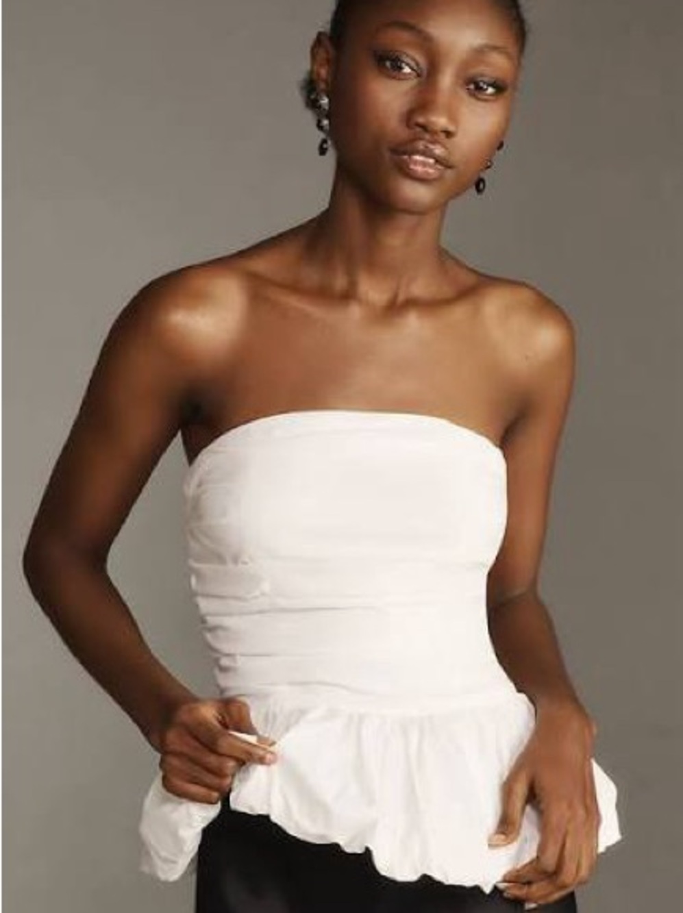 Maeve Strapless Drop-Waist Bubble Top